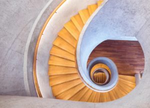 escalier escargot vue de haut